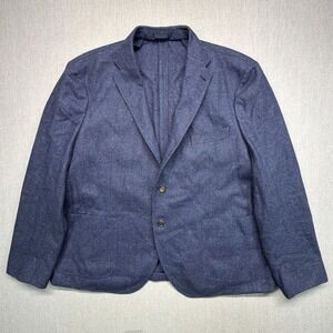 Proper Cloth Unstructured Herringbone Blazer Wool Silk Blend Men's Size 52